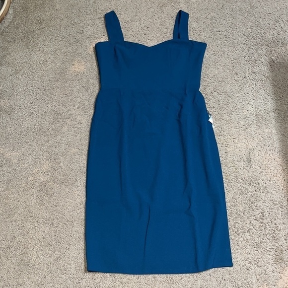Dress The Population Nicole Sweetheart Sleeveless Sheath Dress Peacock Blue XL - Picture 4 of 10